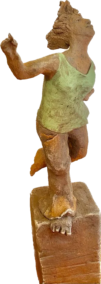 Frau im grünen Kleid